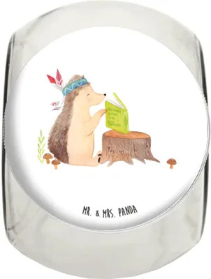 Produktbild von Mr. & Mrs. Panda Bonbonglas Igel Federschmuck L 870ml - Weiß - Geschenk, Abenteuer, Bonboniere, Lagerfeuer, Vorratsbehälter, Camping, küchenglas, Waldtiere, glasbehälter