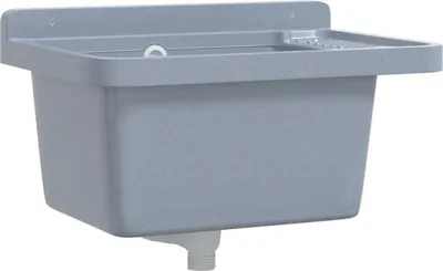 Obrázek produktu pro vidaXL Nástěnné umyvadlo šedé 50x35x24 cm pryskyřice