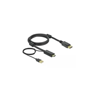 Obrázek produktu pro DeLOCK Kabel HDMI na DisplayPort 4K 30 Hz 1 m, 1 m, HDMI Typ A (standardní), DisplayPort + USB Type-A, Samec, Samec, Přímý