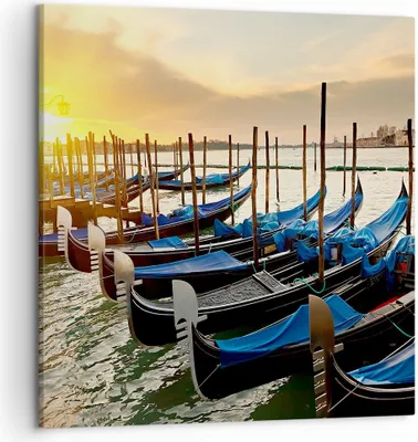 Produktbild von Bild auf Leinwand - Leinwandbild - Venedig Gondel - 50x50cm - Wand Bild - Wanddeko - Wandbilder - Leinwanddruck - Bilder - Kunstdruck - Wanddekoration - Leinwand bilder - Wandkunst - AC50x50-3531