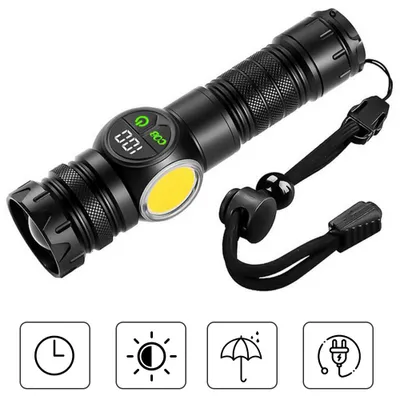 Produktbild von Taschenlampe 3500 Lumen mit Magnet, LED Taschenlampe Usb Aufladbar 5000mAh