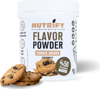 Produktbild von 150 g Flavor Powder NUTRIFY Geschmackspulver für mehr Geschmack in Lebensmitteln und Getränken – Cookie Dough