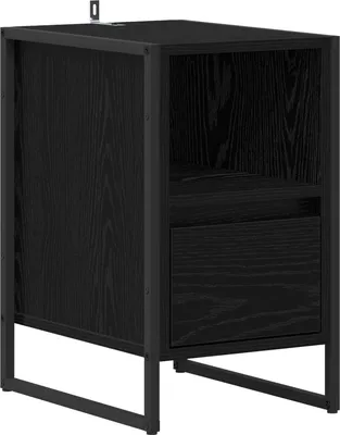 Image de Table de chevet Chêne noir 39,5 x 30 x 50 cm Bois d'ingénierie