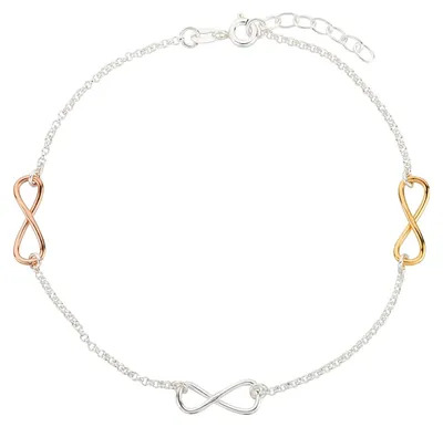Produktbild von Fußkettchen Fußkette Unendlich Rosegold 925 Silber Damen verstellbar