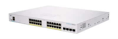 Produktbild von Cisco CBS350-24FP-4X managed stackable Layer3 Switch: - 24x10/100/1000 Base-T (RJ45) + 4x10GE SFP+ Uplink Ports, - Switching Capacity:128Gbps, incl. rack-&wallmount Kit, - max.Stack:4Stk/192Ports/10Gbps, liefert 370W PoE+,