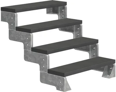 Produktbild von Aussentreppe Pertura Tallis ohne Geländer 4 Steigungen Trimax 80 cm anthrazit