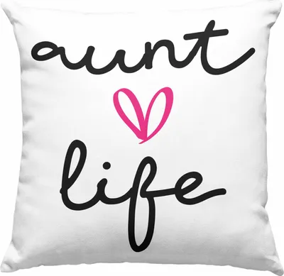Produktbild von Trendation - Aunt Life Tante Deko-Kissen mit Füllung 40x40 Geschenk für Beste Tante Deko-Kissen mit Füllung 40x40 Geschenkidee Tante Geburtstag Lustig (Blau)