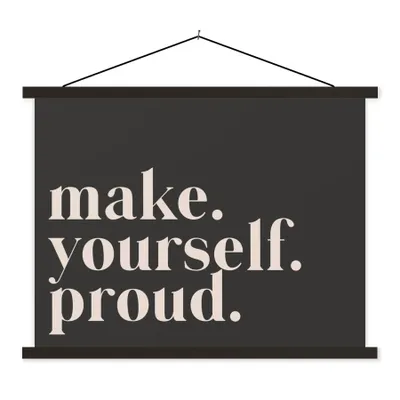 Produktbild von MuchoWow® Textilposter Zitate - Mach dich stolz - Selbstliebe - Selbstvertrauen - Text 150x113 cm mit holzfarbenen Rahmen - Poster