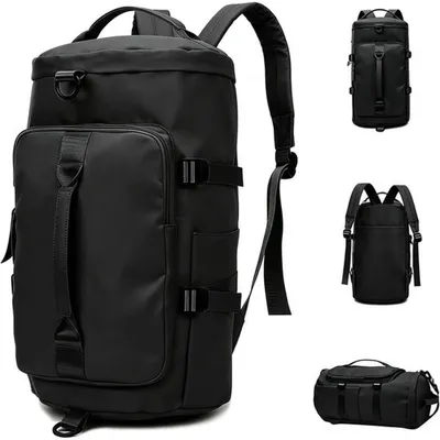 Produktbild von Große Sporttasche 45 Liter mit Schuhfach und nassen Fächern, wasserdichte Wochenendtasche für Fitness und Reisen, schwarz