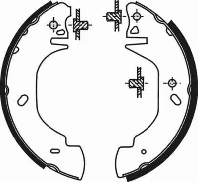 Produktbild von ABE Bremsbackensatz Trommelbremse Hinten für FORD TRANSIT Kasten (T) C0G023ABE