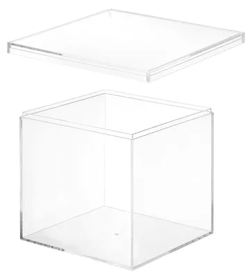 Obrázok produktu pre Priehľadná akrylová úložná škatuľa s vekom, 15 x 15 x 15 cm