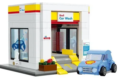 Productafbeelding van CADA Bouwspel: Shell Autowasstation, 294 onderdelen, geschikt voor kinderen vanaf 8 jaar