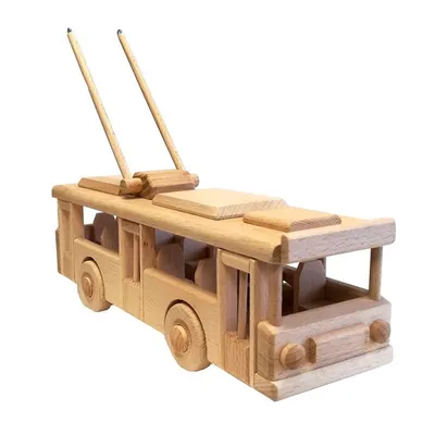 Produktbild von Holz Spielzeug Traktor Hohlraum-Trolleybus unbehandelt 29 x 8,5 x 9,5 cm