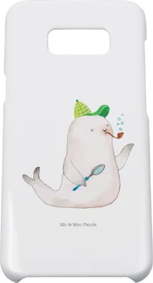 Produktbild von Mr. & Mrs. Panda Samsung Galaxy S8 plus Handyhülle  Robbe Sherlock - Weiß - Geschenk, Hülle, Handy, Case, Lustige Sprüche, Cover
