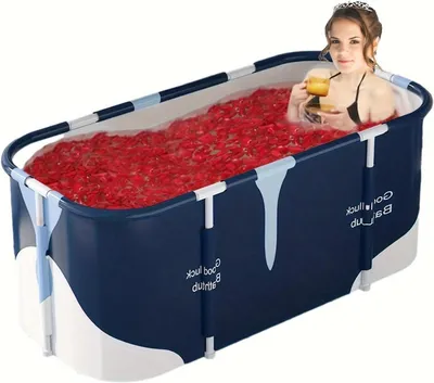 Productafbeelding van Opvouwbare badkuip - Draagbaar bad - Ontspannen baden - 6-laags isolatie - 140 cm - Blauw
