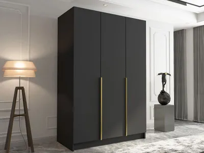Obrázok produktu pre Vysoká šatníková skriňa 150 cm SHEELA 1 - čierna / zlatá