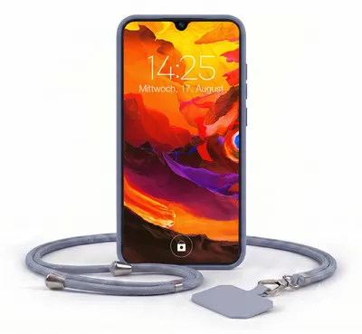 Produktbild von Handyhülle für Huawei P30 mit Handykette Band Kordel Hülle Case Schutzhülle Lavendelblau Blau
