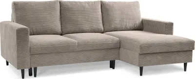 Produktbild von Selsey Nalika - Ecksofa mit Schlaffunktion, Kordsamt-Bezug, beige, rechtsseitig
