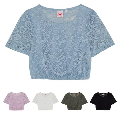 Produktbild von Duisburg Dirndlbluse Trachtenbluse Trachtenmode, Farbe:Hellblau, Größe:40/L