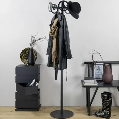 Produktbild von Garderobe Rad 5 Haken-schwarz