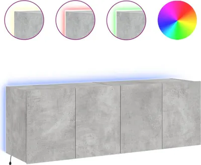 Obrázek produktu pro vidaXL TV nástěnné skříňky s LED světly 2 ks. Betonově šedá 60x35x41 cm