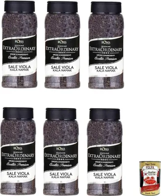 Produktbild von 6x Romanero viola SCHWARZ-LILA SALZ-KALA-NAMAK-KÖRNER 920gr + Italian Gourmet polpa 400g