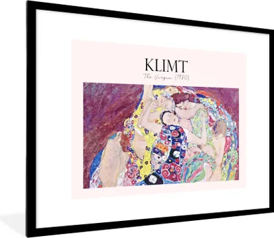 Produktbild von MuchoWow® Gerahmtes Poster Kunst - Gustav Klimt - Die Jungfrau (1980) 80x60 cm - Poster mit Schwarzem Bilderrahmen Wandposter Rahmen Foto Bilder - Schlafzimmer-Dekorationen - Fotoposter