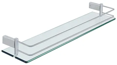 Glasablage 60 cm, Wandmontage, Edelstahl, 8 mm, gebürstet