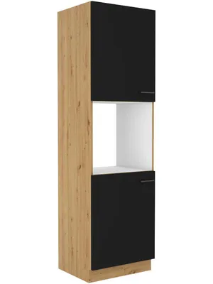 Obrázek produktu pro Kuchyňská skříň na vestavnou troubu MALILA - šířka 60 cm, černá / dub artisan