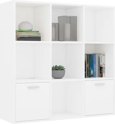 Obrázek produktu pro vidaXL Knihovna bílá 98x30x98 cm Materiál na bázi dřeva - Knihovny a regály