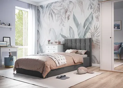 Produktbild von Polsterbett LILI 90x200 cm Einzelbett Jasmine 96