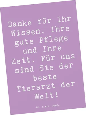 Produktbild von Mr. & Mrs. Panda Postkarte Spruch Bester Tierarzt - Lavendeltraum - Geschenk, Fotokarte, einzelkarte, Dankbarkeit, Postkarten, Aufmerksamkeit, Grußkarte, Pflege, Bedanken