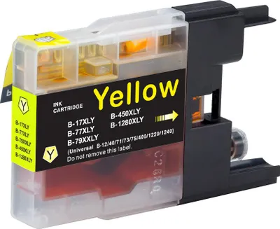 Image de TECHTEK Encre remplace 1280XLY, LC17, LC450, LC77, LC79 compatible avec [Brother] DCP-J 525 N, DCP-J 525 W, DCP-J 725 DW, DCP-J 925 DW, DCP-J 925 N,