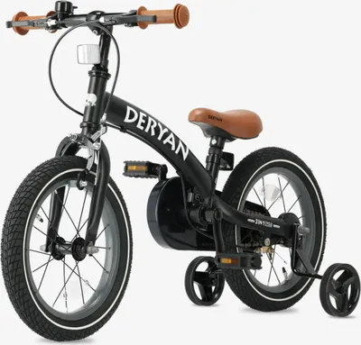 Obrázok produktu pre Detský bicykel Deryan Luxe 12-palcový - 3 v 1 - Balančný bicykel - čierny