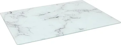 Produktbild von Harbour Housewares Glasschneidebrett – 50 x 40 cm – Weißer Marmor-Effekt