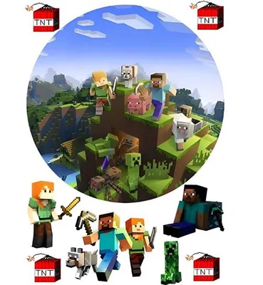 Produktbild von Quadrat Essbar Game Quadratische Zeichen Pixel TNT Tortenaufleger Torte Tortenbild Fototorte Zuckerbild