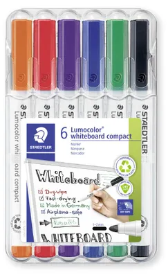 Produktbild von STAEDTLER Lumocolor 341 Whiteboard-Marker compact Box mit 6 Farben