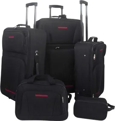 Obrázek produktu pro Pětidílný set cestovních kufrů černý