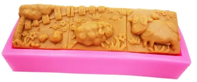 Immagine prodotto di Stampo in silicone per sapone, torte, cioccolato, candele - Rosa - 29x10x5,2 cm