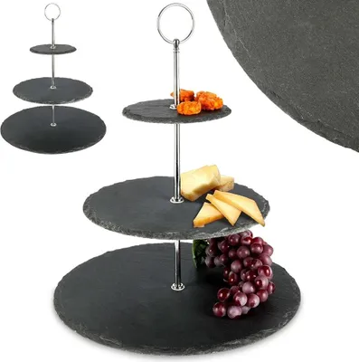 Produktbild von Etagere für Kuchen Kekse Obst 3-stöckig aus SCHIEFER