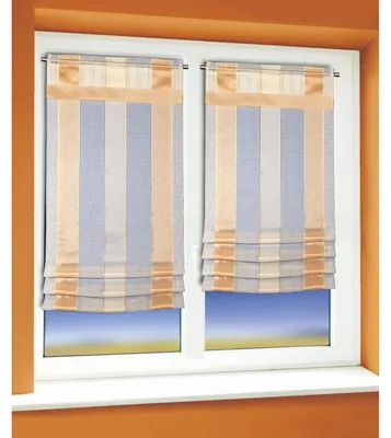 Produktbild von Raffrollo „Peggy“ - Cliprollo mit Streifen von Albani: Beige Größe (HxB): 140x52cm