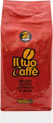 A bag of Zicaffe coffee beans.