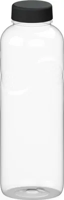 Produktbild von Trinkflasche Carve 'Refresh' 1L - BPA frei und auslaufsicher Wasserflasche für Schule, Sport und Freizeit - transparent/schwarz