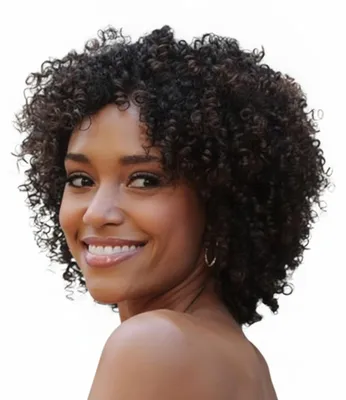 Productafbeelding van IFLY - Korte, krullende afro pruik - 100% Braziliaans maagdhair, AI-gegenereerde afbeelding