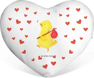 Produktbild von Mr. & Mrs. Panda Sofakissen Küken Wander - Weiß - Geschenk, Zeit, Dekokissen, Ostergrüße, Grüße, Partnerkissen, Ostern, Kuschelkissen, dekoartikel, Frohe, Herz Kissen
