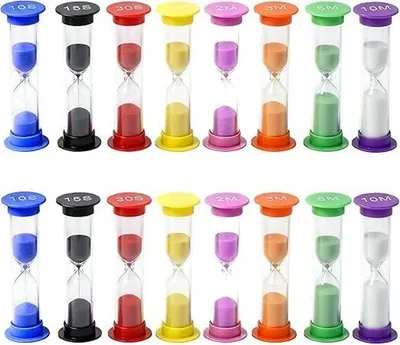 Productafbeelding van Zandtimer Set van 16 - 8 Kleuren en 8 Tijdopties