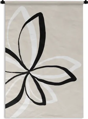 Produktbild von MuchoWow® Wandteppich Wandbehang Blumen - Abstrakt - Minimalismus 90x135 cm Tapisserie Dekoration Wandtuch - Baumwolle - Wandskulptur