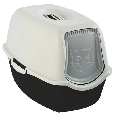 Produktbild von Rotho Katzentoilette Eco Bailey mit geruchshemmendem Aktivkohlefilter - Katzenklo 56,0 x 40,0 x 39,0 cm - Katzen Toilette inkl. Haube und Schwingtür