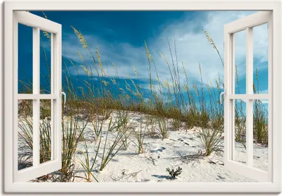 Produktbild von ARTland Leinwandbild Sanddüne und Gräser, weiß Größe: 130x90 cm