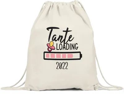 Produktbild von Tante Loading 2022 Turnbeutel Gymsack für werdende Tanten zur Geburt Babynews Nichte Neffe Ich werde Tante Geschenk